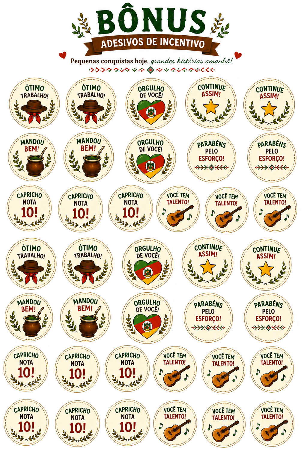 Adesivos de Incentivo